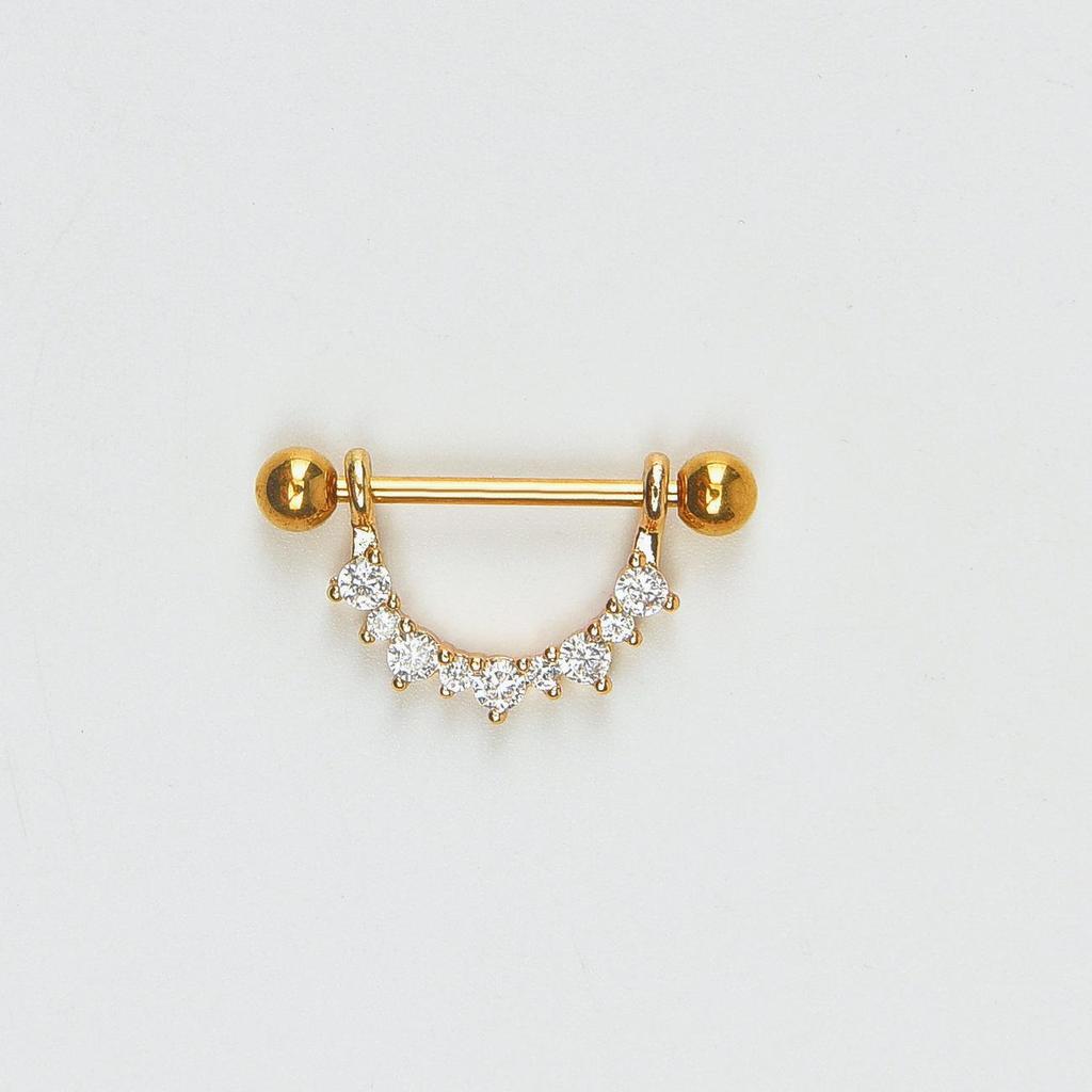 U-shaped Rhinestone Nipple Ring - Geometric Erotic Women's Body Piercing Jewelry