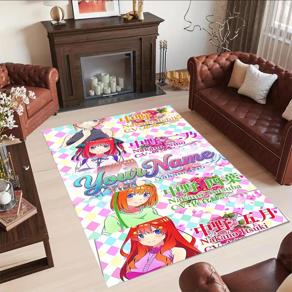 Quintessential Quintuplets Customize Your Name Carpet Perfect for Bedrooms Decorate room Balcony Kitchen Anti-slip Rug Office home decor