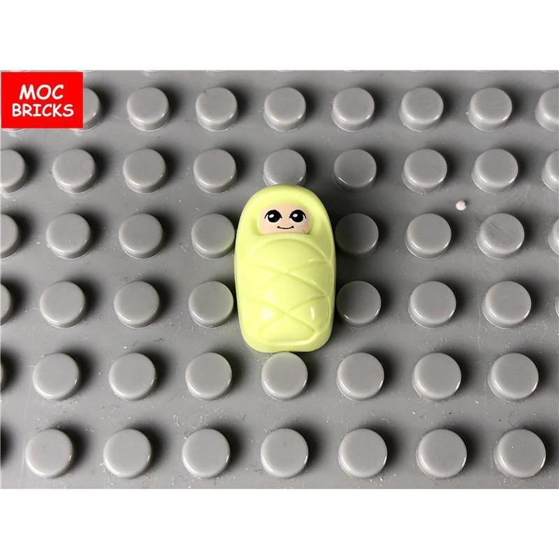 10pcs/lot MOC Bricks DIY Baby Infant with Smiling Face Infand Large Eyes Pattern fit with 24061pb02 building Blocks Gif