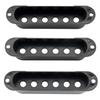 Musiclily Pro Strat Pickup Cover Set for ST Single PU Electric Guitar, Black (Set of 3)