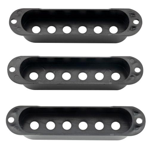 Musiclily Pro Strat Pickup Cover Set for ST Single PU Electric Guitar, Black (Set of 3)