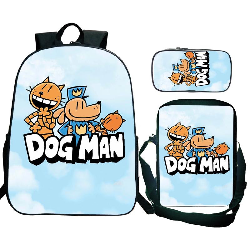 3 Stück Dog Man Rucksack Herren Jugendliche Port Reiserucksack Studenten Schule Umhängetasche Dogman Trend Laptop Rucksack