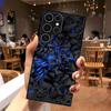 Personalized Blue Crack Pattern TPU Glass Phone Case Suitable for Samsung S26 S25 S24 S23 S22 S21 S20 and Other Models.