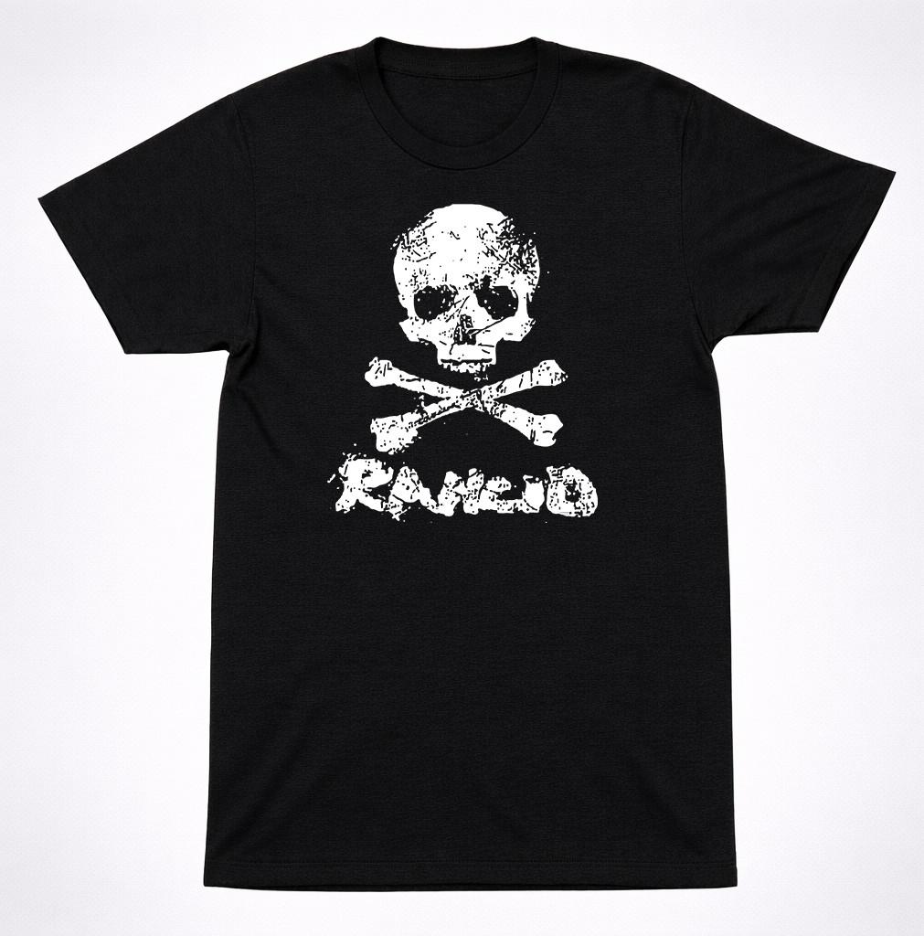 Черная футболка с логотипом Rancid Череп и кости Графическая футболка панк-рок группы S