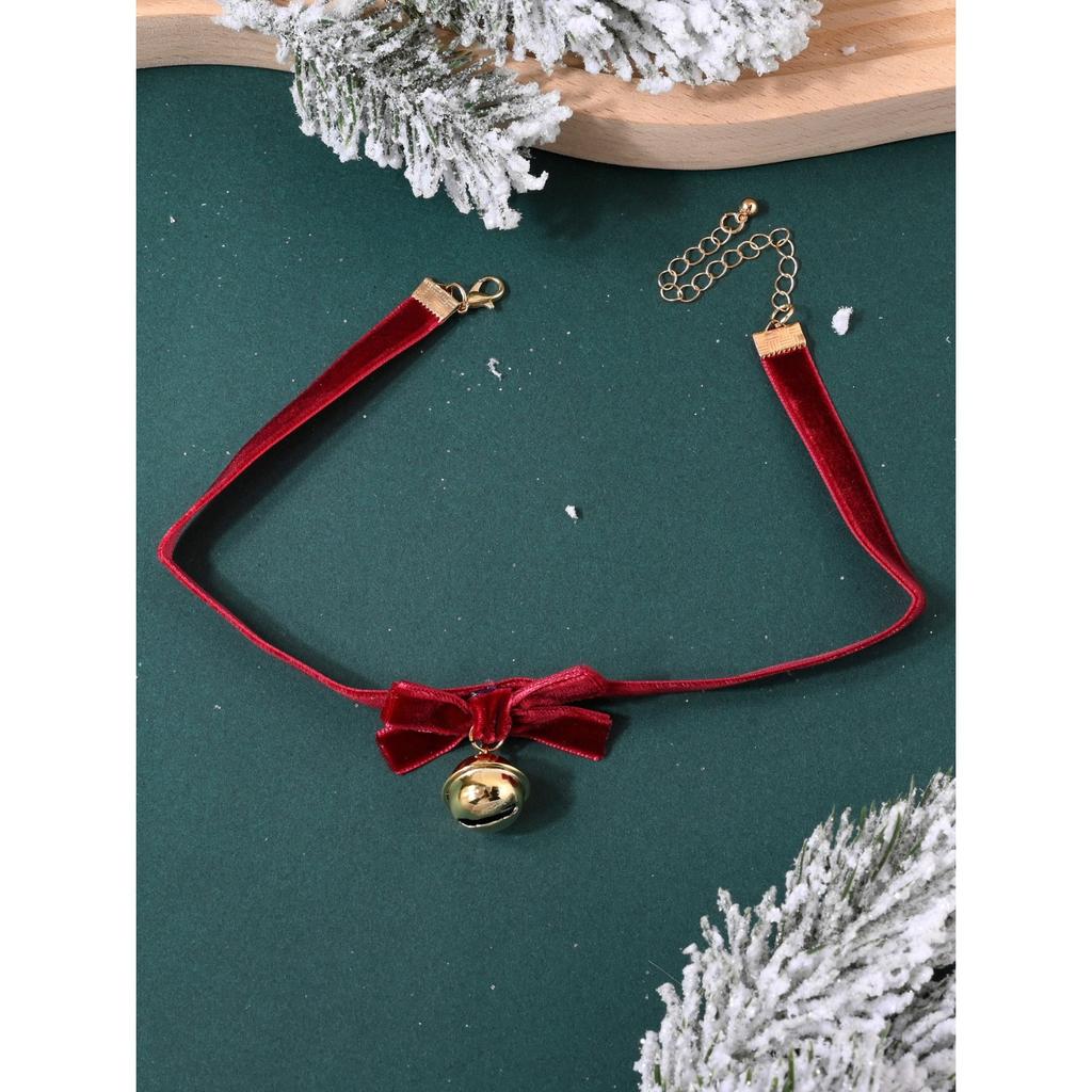 Belle Girl Style Sweet Accessory, Burgundy Necklace, Black Velvet with Collar, Choker Collarbone Chain, Necklace
