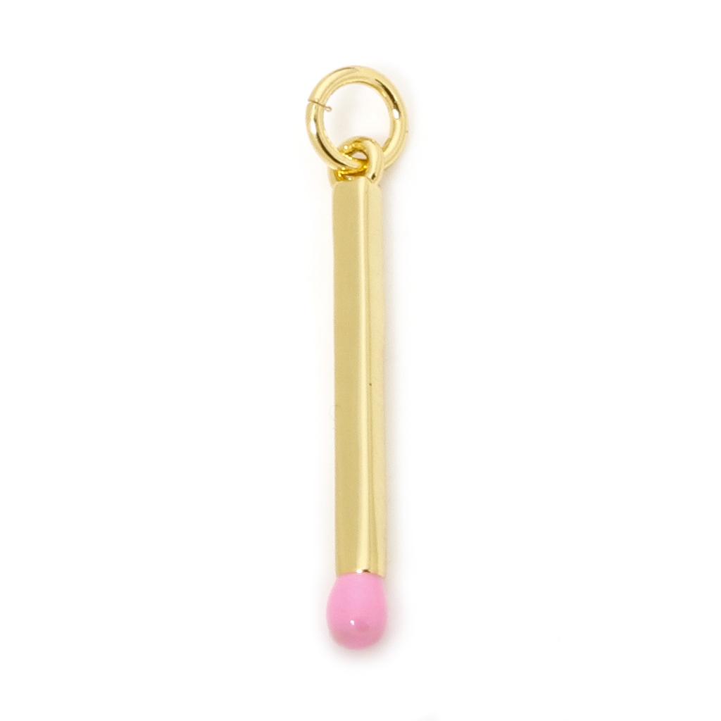 2 Piece Brass Charms 18K Real Gold Plated Multicolor Enamel Match 3D Pendants For DIY Necklace Making Findings 27mm x 2mm