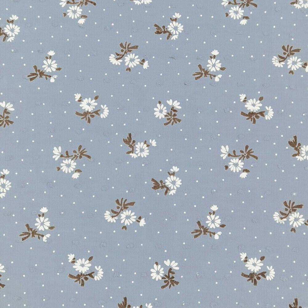45x135CM Daisy Fresh Floral Bubble Printed Breathable Pure Cotton Fabric Diy Sewing Quilting Craft Girls Dress Skirt Clothing
