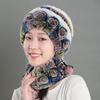Female Hat Rabbit Rex Fur Fashion Flower Ear Protection Mother Female Fur Hat Scarf Thickened Warmth