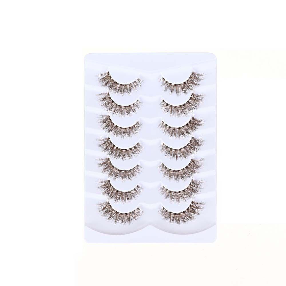 Clear Stem Simulation Eye Eyelashes 3D Curled False Eyelashes  Daily Party and Holiday Stage