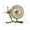 Luxury 6inch Gold Table Clock with Bird Design, Vintage Mechanical Skeleton Desk Clock, European Style Metal Art Ornament