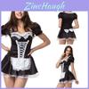 Sexy French Maid Costume For Women Plus Size Halloween Dress With Petticoat