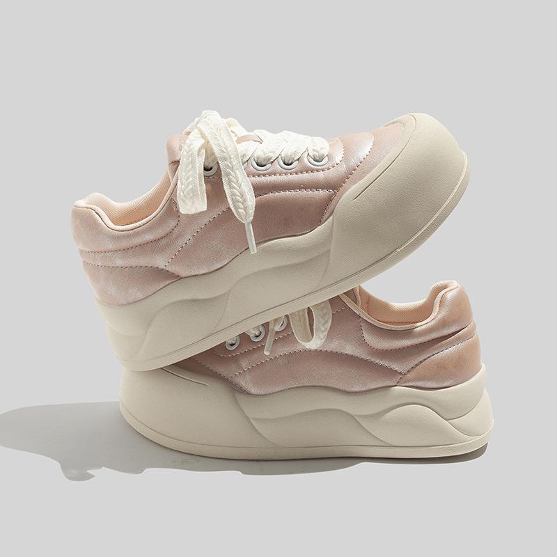 Belle platform women s casual platform heightening autumn new round head leather student board shoes 35