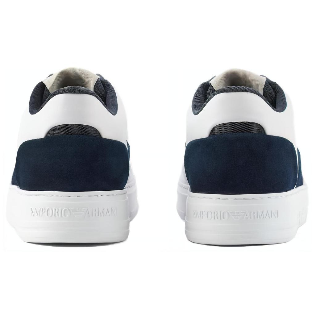 Emporio Armani Suede Comfortable Versatile Low-Top Sneakers Men Sneakers White X4X645XN9581T437