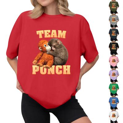 Lässiges bedrucktes T-Shirt für Damen, Rundhalsausschnitt, Pullover, kurzärmelig