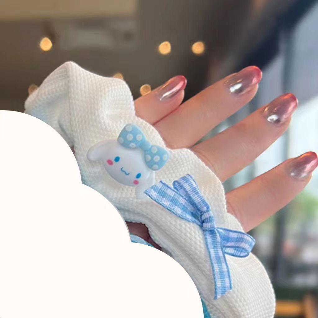 Резинка для волос Cinnamoroll с вафельным узором - Милый и универсальный аксессуар Sanrio для женщин