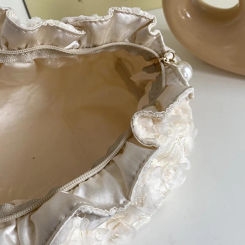 Purse Women Handbag Lace Vintage Hollow Out Casual Solid Zipper Girls Bag Cosmetic Bag