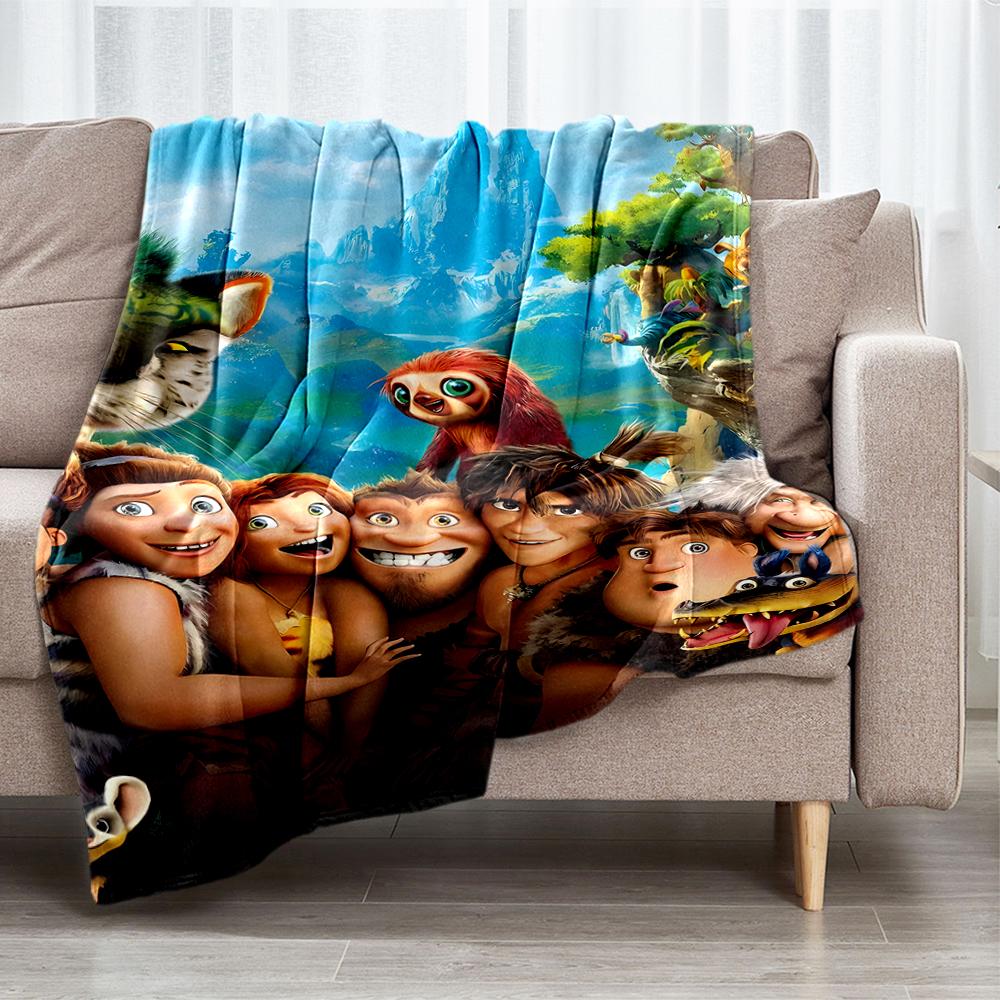 The Croods Theme Printed Blanket - Perfect for Couch, Bed, Travel & Outdoor Use | Machine Washable, Cozy & Durable.