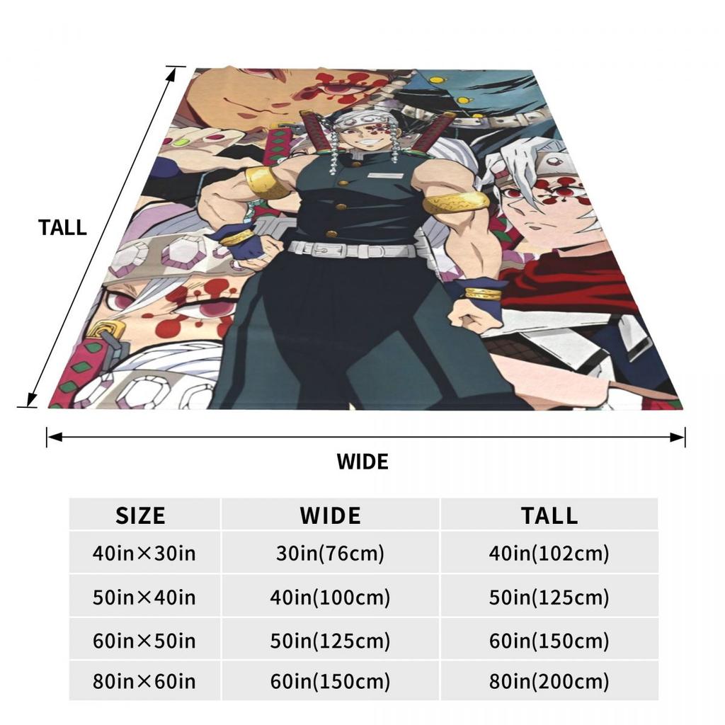 Zvukový pilíř Tengen Uzui Flanelová deka Anime Demon Slayer Vlastní přehoz na postel pohovku gauč 150*125cm Přikrývka