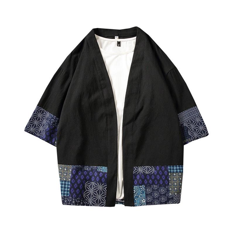 Cardigan Kimono de Vară pentru Bărbați: Rochie Dao Hanfu cu mânecă medie, largă