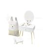 Wooden Four-Leaf Clover Vanity Toy: Baby Girl's Imitation Dressing Table with Lipstick, Eyeshadow, Hair Dryer, and Mask