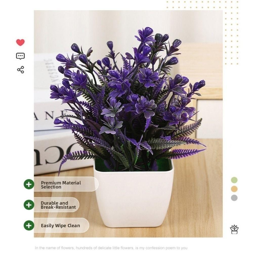 Plastic Artificial Plants Potted 8 Styles Home Garden Decor Grass Plants Pot Ornament Fake Flowers