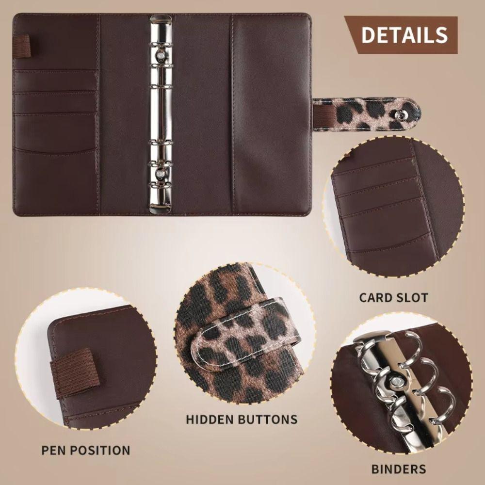 6 Hole Binder Pockets Soft Budget Binder Planner PU Notebook Binder  for Budgeting