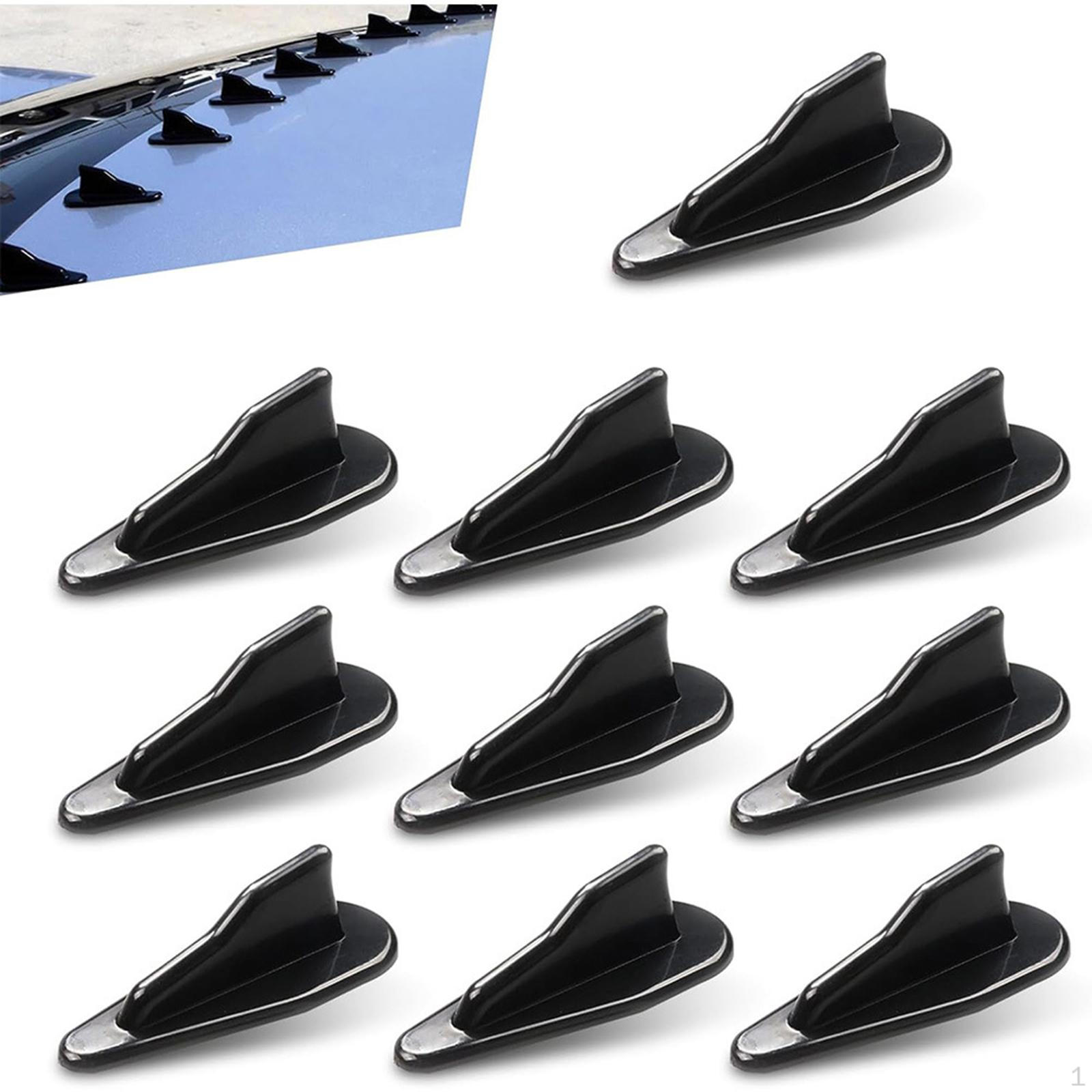 

10 штук Украшение крыши автомобиля Автоаксессуары Генератор воздушного вихря Легкая установка Универсальный Black