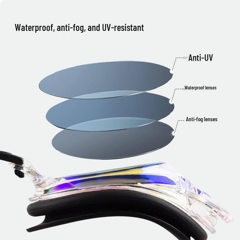 High Definition Waterproof Anti-Fog Racing Swimming Goggles for Adults - Unisex