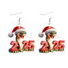 2025 Number Number 2025 Dangle Earrings Snake Letter Number Figure Earring  Christmas