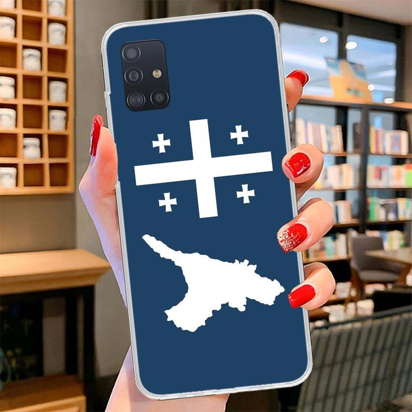 Georgia Flag Cover Phone Case For Samsung Galaxy A12 A22 A32 A52 A72 A02S Phone Case Note 20 Ultra 10 S10 Plus A51 A71 A50S A20S