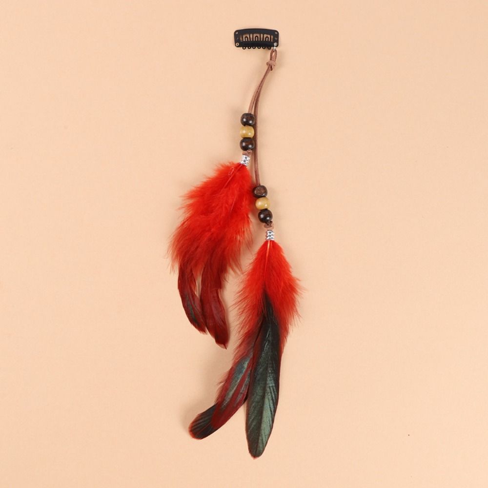 Vintage Headwear Feather Headband Long Tassel Boho Style Hair Band Feather Headdress  Girl