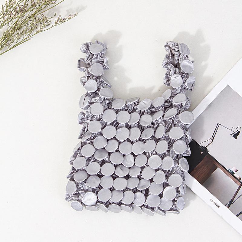 Magic Fold Pleated Storage Bag Telescopic Bubble Elastic Large Capacity Shopping Tote for Travel Grocery Portable Stretch Bag