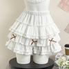 Japanese Style Sweet A Line Skirt Women Lolita Kawaii Cute Y2K High Waist Lace Ruffle Skirt Girl Simple Daily