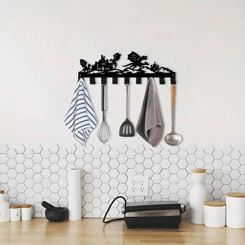 Castle Dragon Key Hanger Durable Metal Space Saving Design Modern Hallway Decor Housewarming Gift