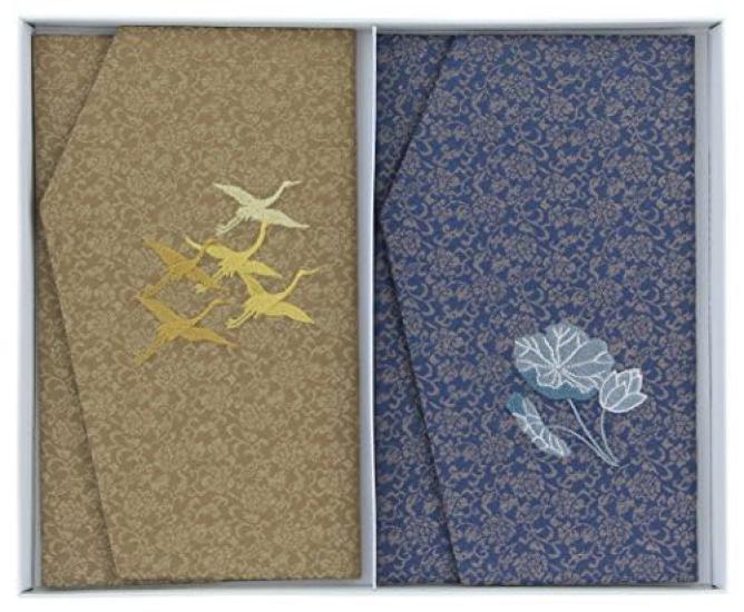 

Daiko Sangyo Fukuzu Donsu (Fukusa) Set with Gold Envelope, Celebration and Condolence Gifts, Made in Japan, BeigeBlue, 775