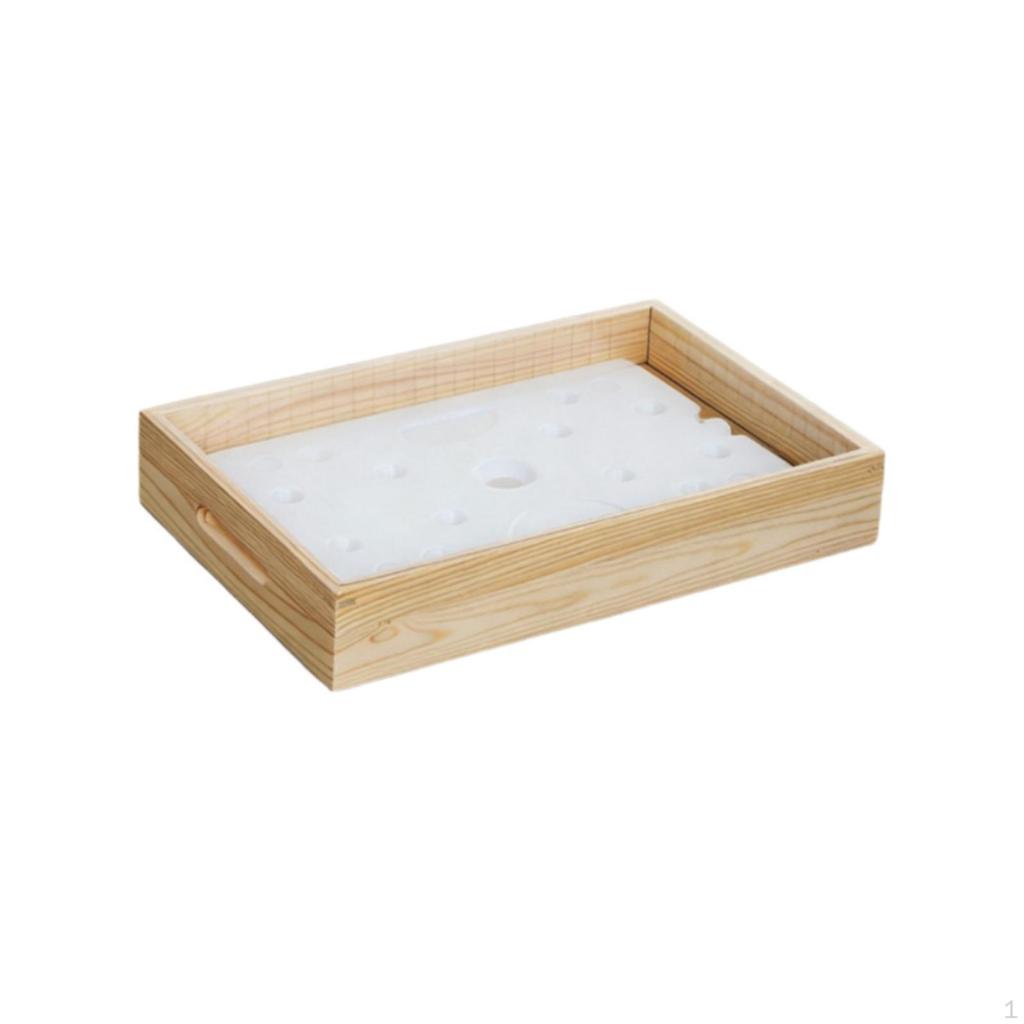 Serving Tray with Insert Rectangular Wooden Removable for Caterers, Restaurants, Home