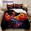 Phoenix Pattern Bedding Quilt Set Quilt Cover Pillowcase Home Decoration Birthday Gift (1 * duvet cover + 2 * pillowcase, without core)
