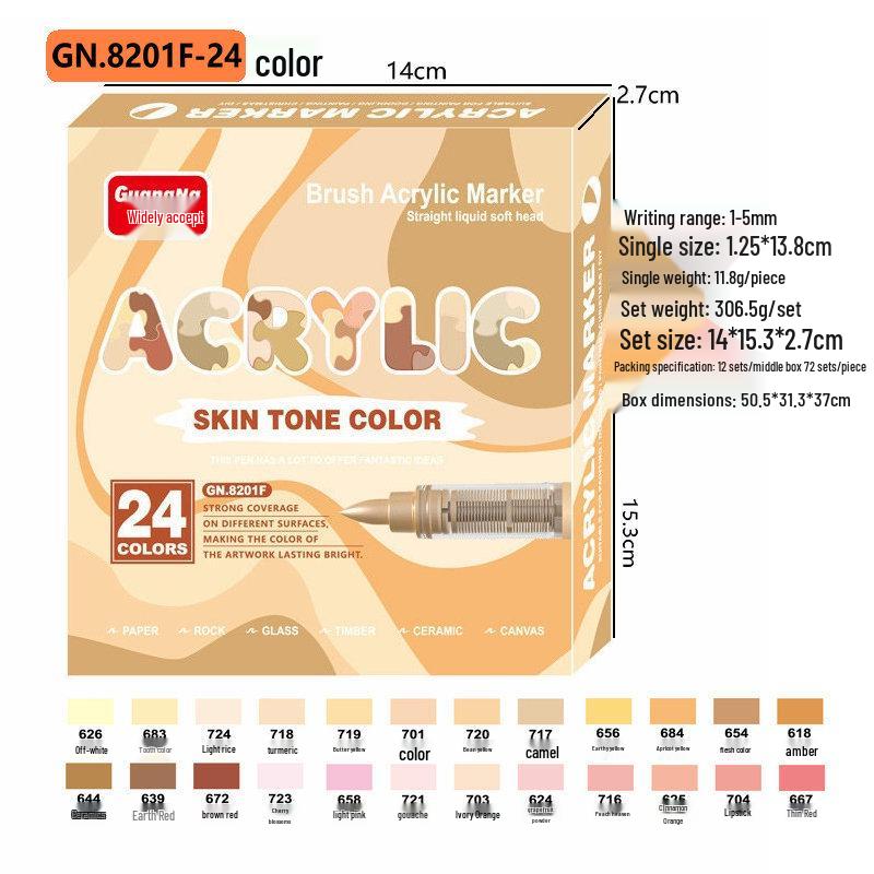 Guangna 8101 Liquid Acrylic Marker Pen, 120/240 Colors, Soft Tip for Student Art & DIY Graffiti