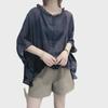 2021 New European-Style Women's Bat Sleeve Imitation Linen Summer Top