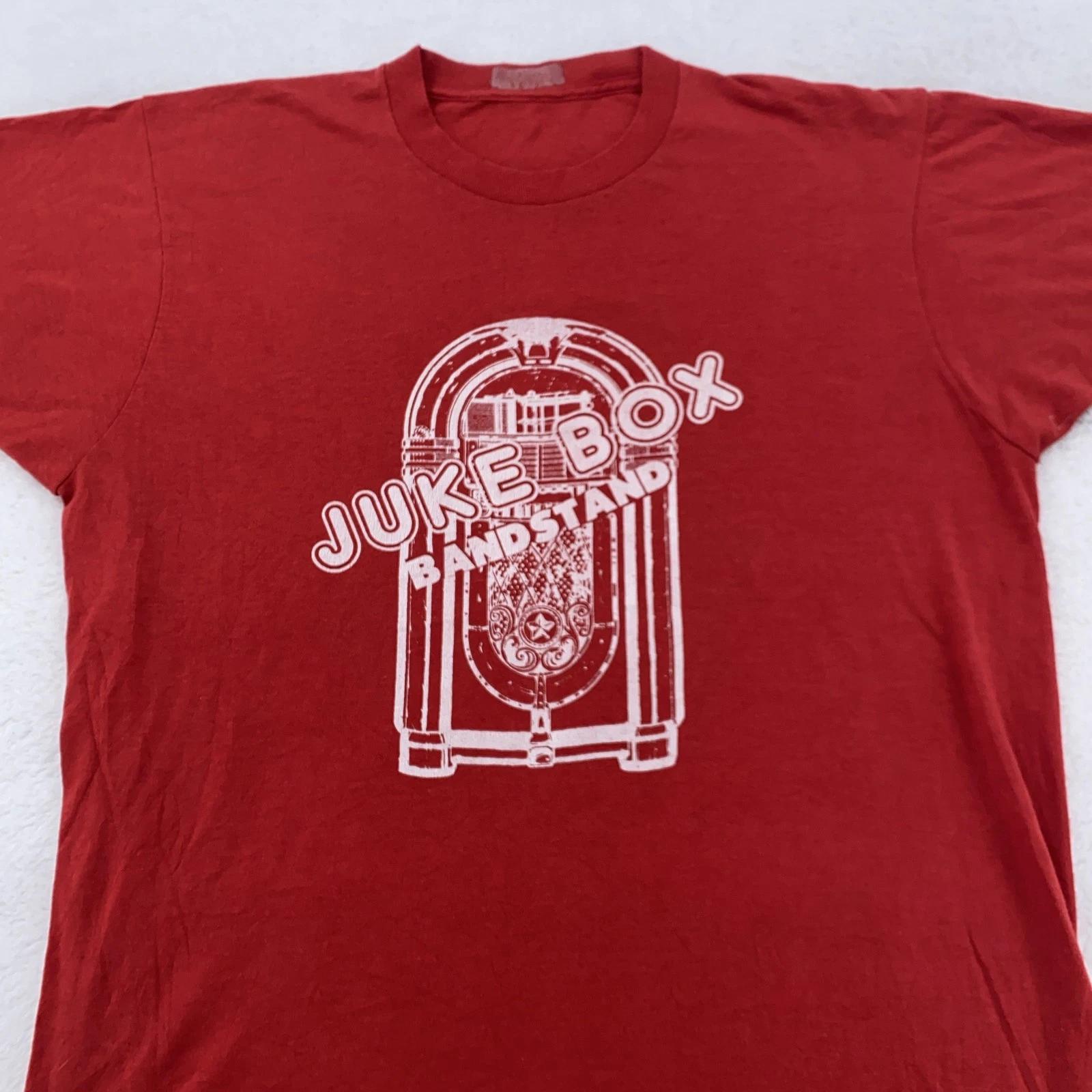 

Vintage Juke Box Bandstand Shirt Mens Medium Red Graphic Tee Music 80s Soft Thin S