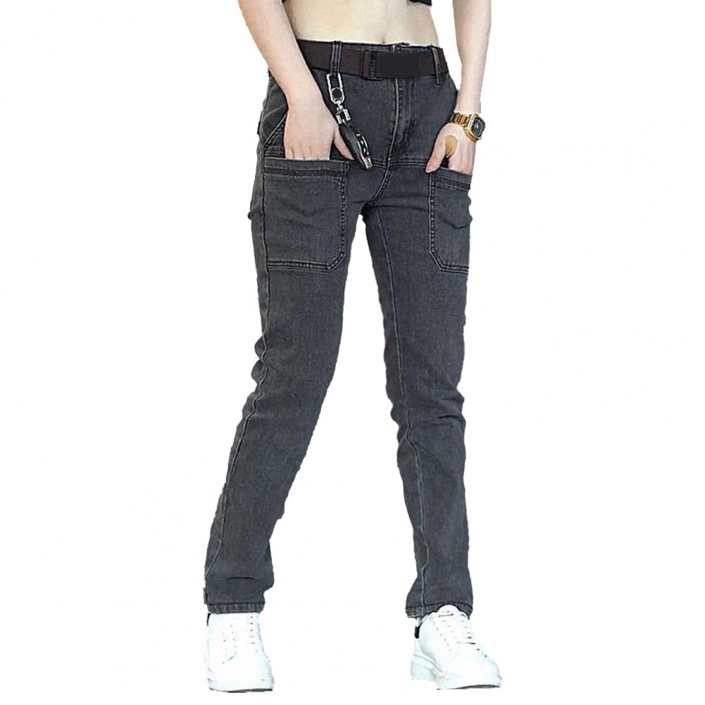 

Мужские брюки средней талии, прямые, однотонные, из денима, с несколькими карманами, с застежкой-молнией на пуговицы, мягкие, дышащие, в стиле ретро, длиной до щиколотки 30 чёрный