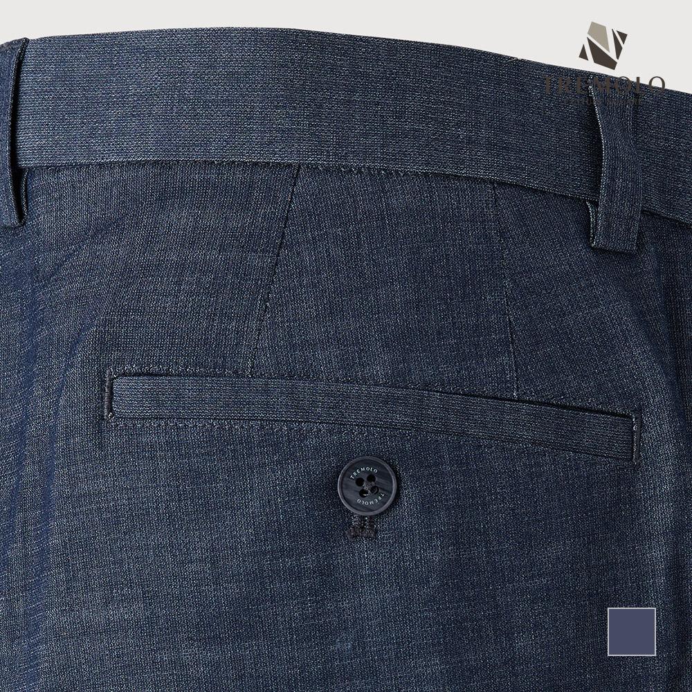 TREMOLO G Blue Simple Poly Rayon Washed Pants_Trndaxs1266