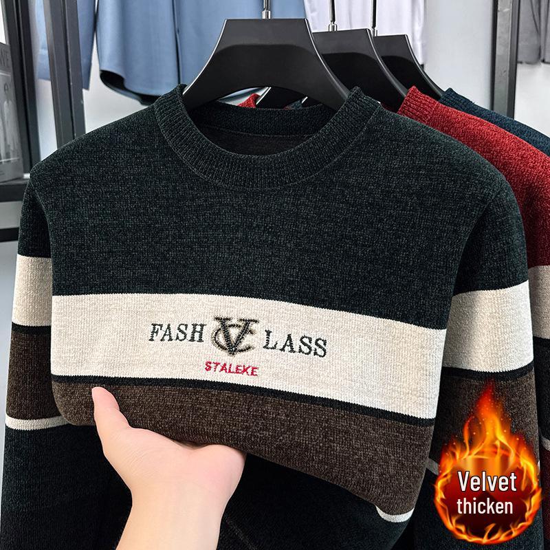 Men s Winter Round Neck Chenille Sweater - New Style Knitwear M