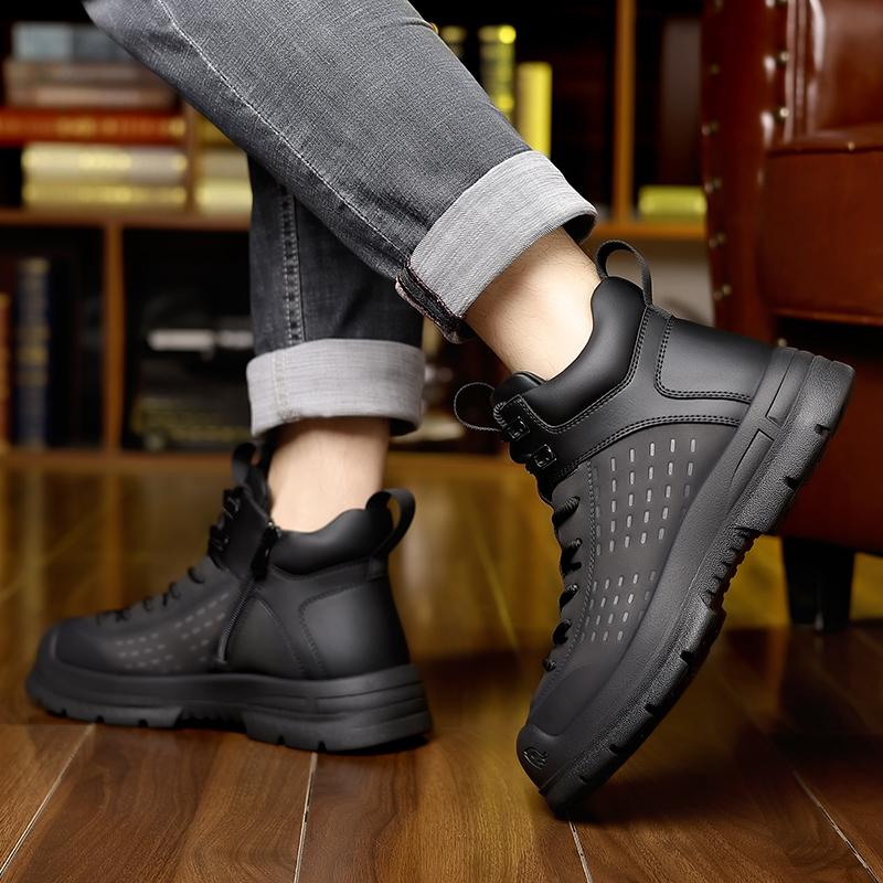 Fashion Winter Men Ankle Boots Autumn High Quality Sneaker Leather Comfortable Desert Boots Brand Men Work Shoes Stylish Men Snow Boots