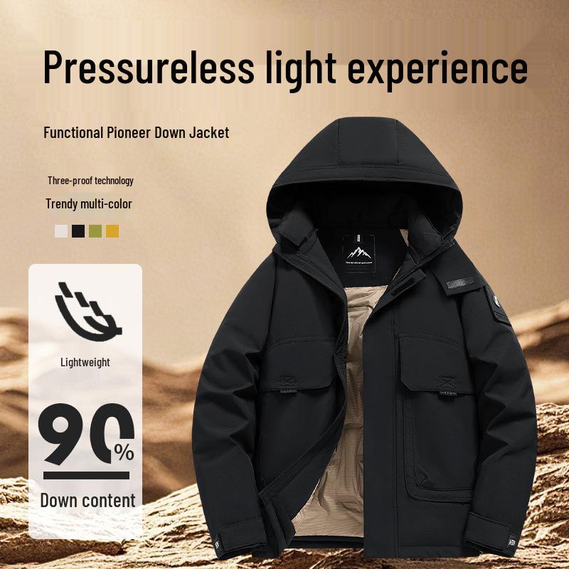 Premium Customizable 90 White Duck Down Jacket - Autumn/Winter Outdoor Corporate Logo Uniform for Mountaineering