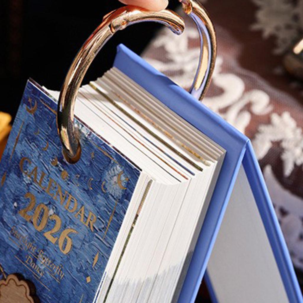 Vintage European Oil Painting Flip Calendar, Creative Daily Tear-Off Calendar With Butterfly Pendant, Elegant Desktop Decoration For Home