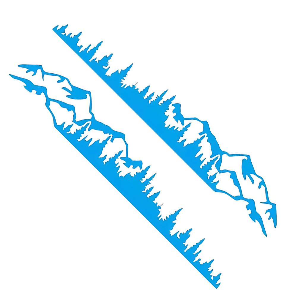 2piece Fashionable Mountain Forest Vinyl Car Stickers Easy To Install PVC Strong Adhesive Unique