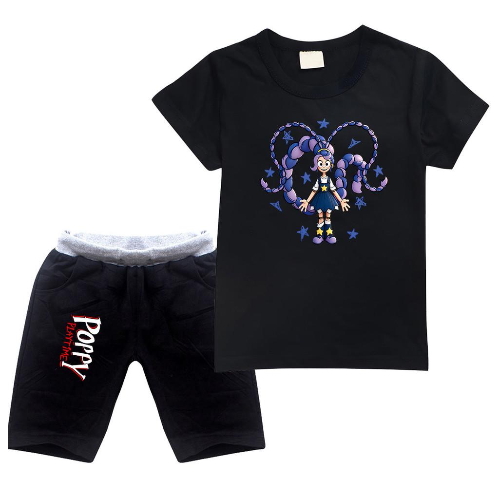 4140  Kids Girls Lily Lovebraids Printed Round Neck Short Sleeves Top Shorts Tracksuit Sets