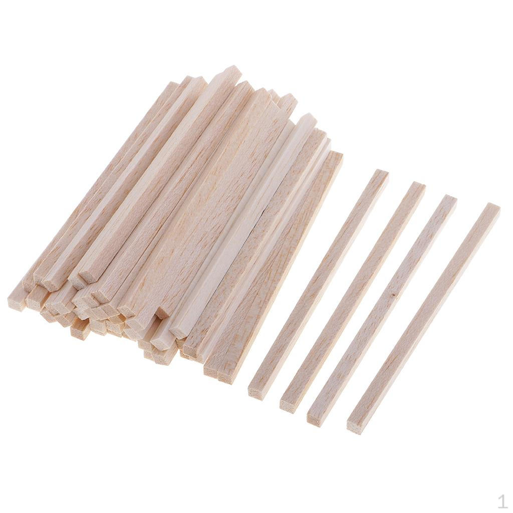 50 Pcs Unfinished Square Balsa Rod for Children