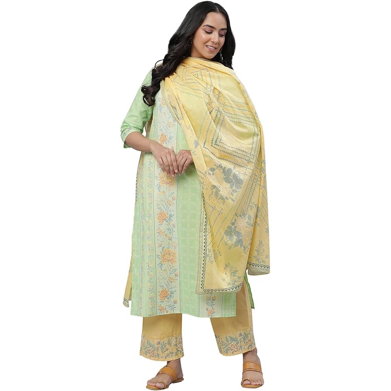 Aurelia Women Cotton Dupatta 23AUA80002-504929-Yellow-FS